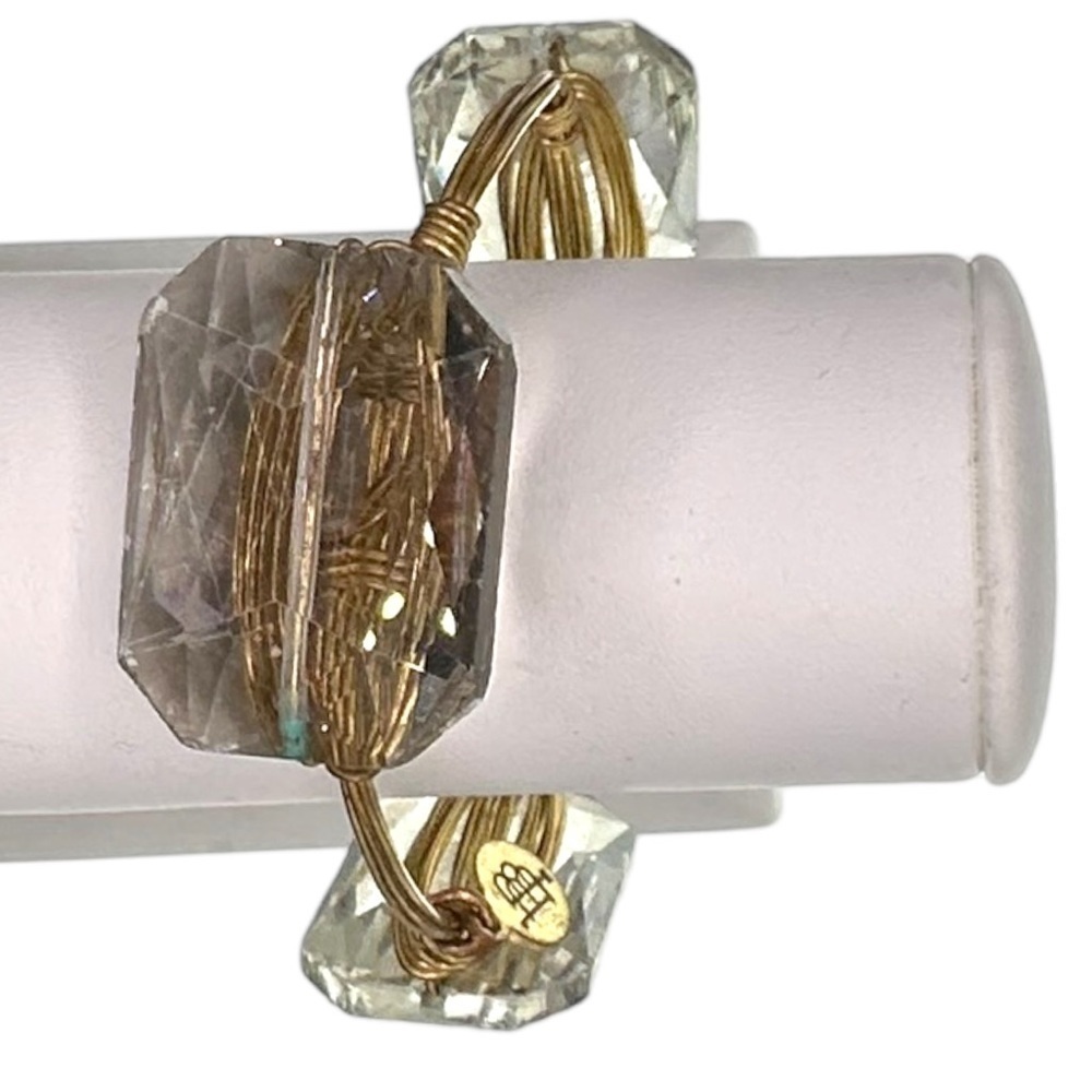Bourbon & Boweties Large Clear Crystal Stone Bracelet